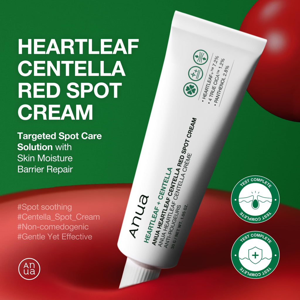 Anua Heartleaf Centella Red Spot Cream, Face Moisturizer for Skin Relief, Niacinamide, Panthenol, Cica Calming Care, Barrier Strengthening, Non-Comedogenic, Korean Skincare, 1.05 fl oz