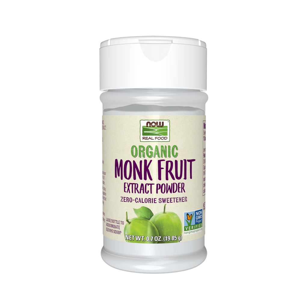 NOW Foods, Certified Organic Monk Fruit Extract Powder, w/ Scoop, 0.7 oz