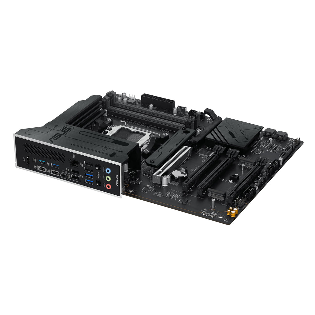 ASUS X870 MAX Gaming WIFI7 AMD AM5 ATX Motherboard, 12+2+1 80A DrMOS, DDR5, PCIe 5.0 x16 Q-Release, 3X M.2, Wi-Fi 7 Q-Antenna, 2.5Gb LAN, USB4® Type-C®, USB-C® 20Gbps, BIOS Flashback™, Aura Sync