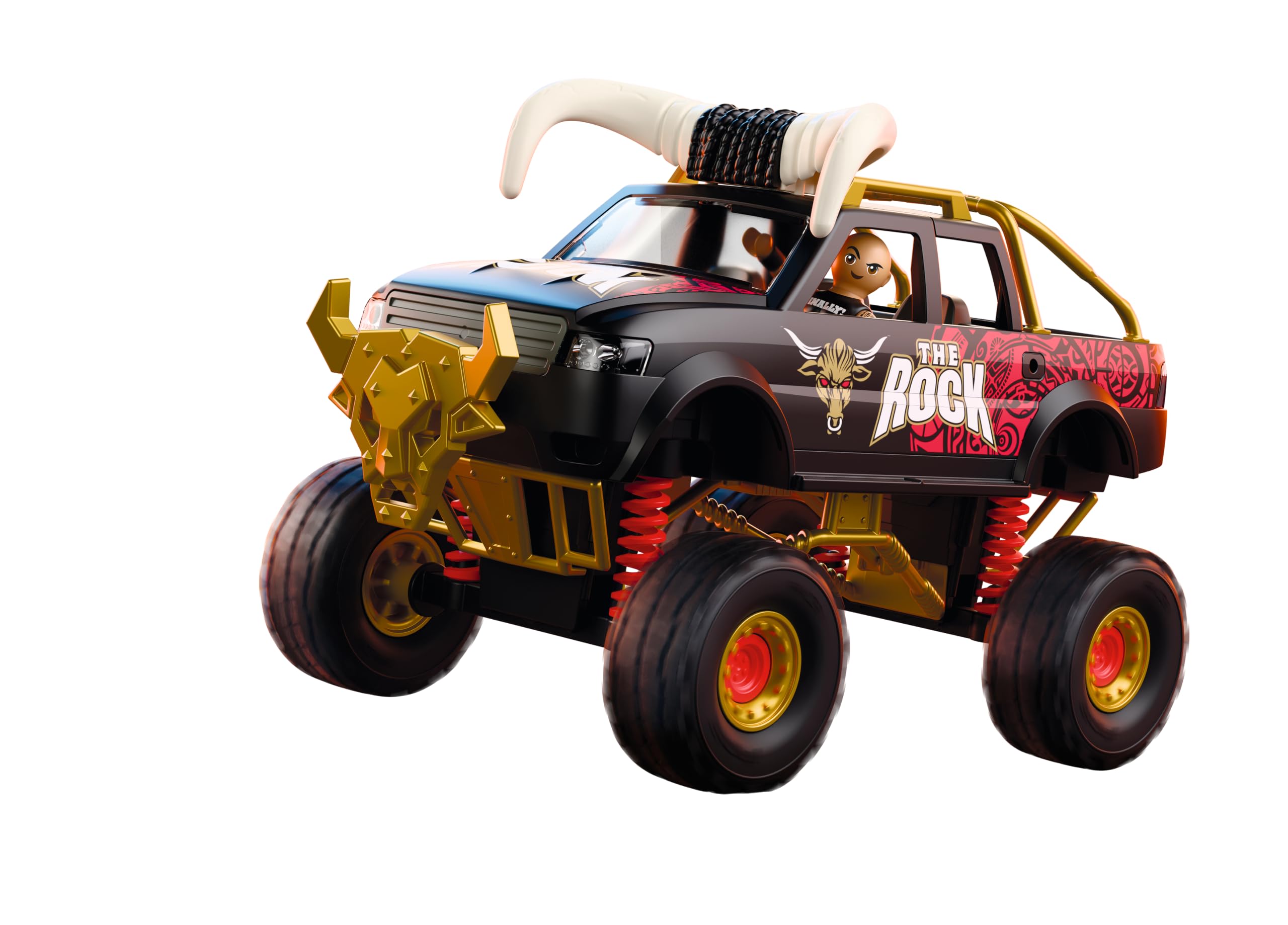 Playmobil | WWE | WWE The Rock Monster Truck | Monster Truck with Suspension, Horns & The Rock Figure | for Fans Aged 5+ | 71955