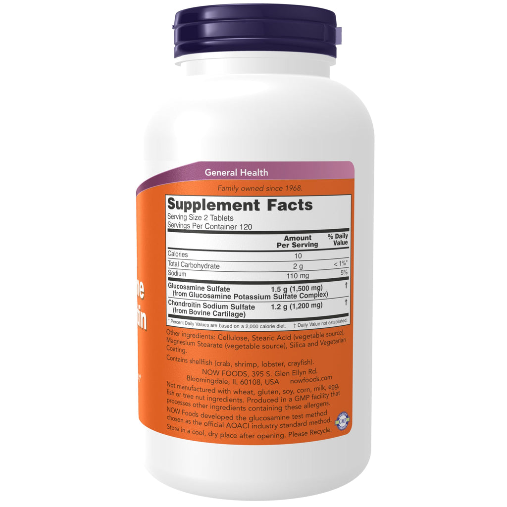 NOW Supplements, Glucosamine & Chondroitin, Sulfate Forms, 240 Tabs
