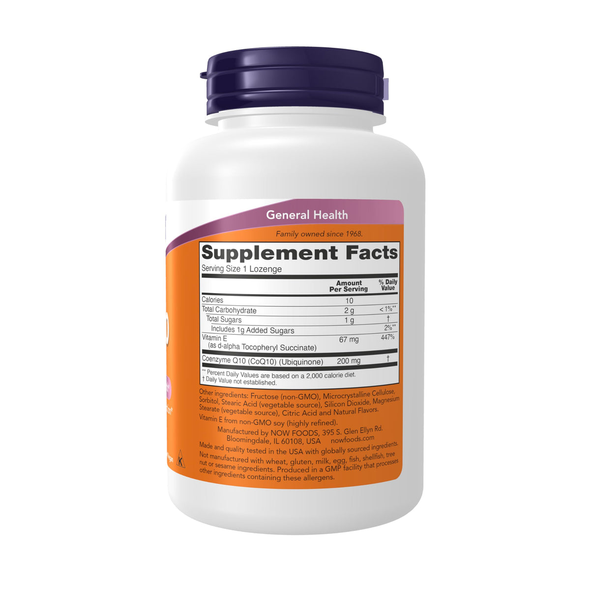 NOW Supplements, CoQ10 200 mg, Pharmaceutical Grade, 90 Lozenges