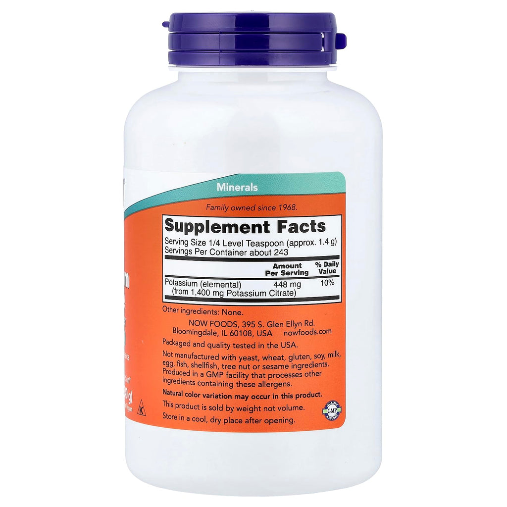 Potassium Citrate Pure Powder Now Foods 12 oz Powder