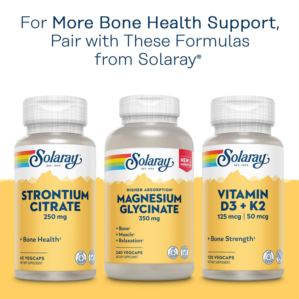 SOLARAY Calcium Bisglycinate Supplement 1000mg for Women & Men 120 Veg Caps