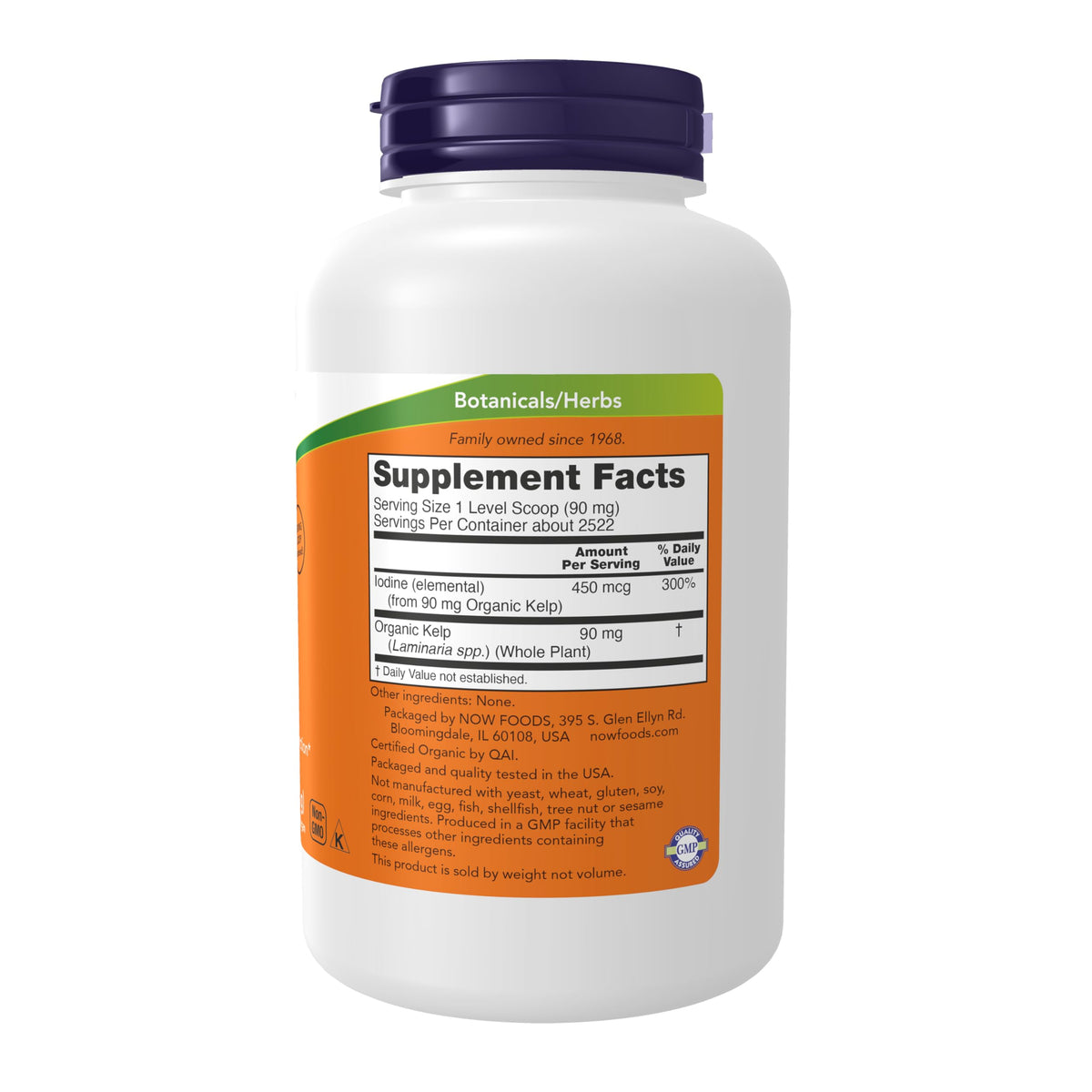 NOW Supplements, Kelp Powder, Certified Organic, Super Green, 8-oz