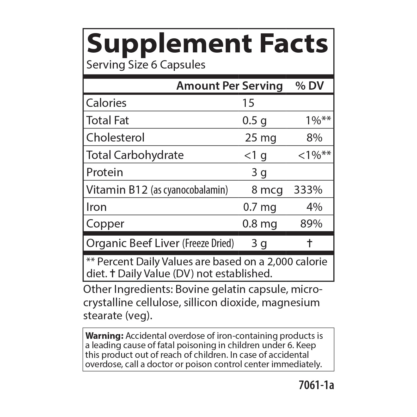 Carlson – Grass-Fed Beef Liver, with Iron & Copper, Supports Blood Health & Energy, Red Blood Cell Production, 180 Capsules