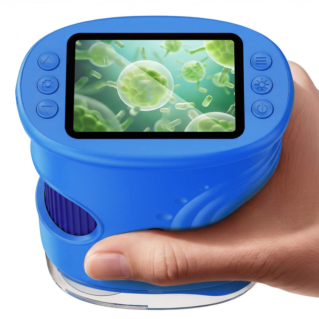 4K 1000X Handheld Digital Microscope for Kids with 2.0" IPS Screen(Blue)