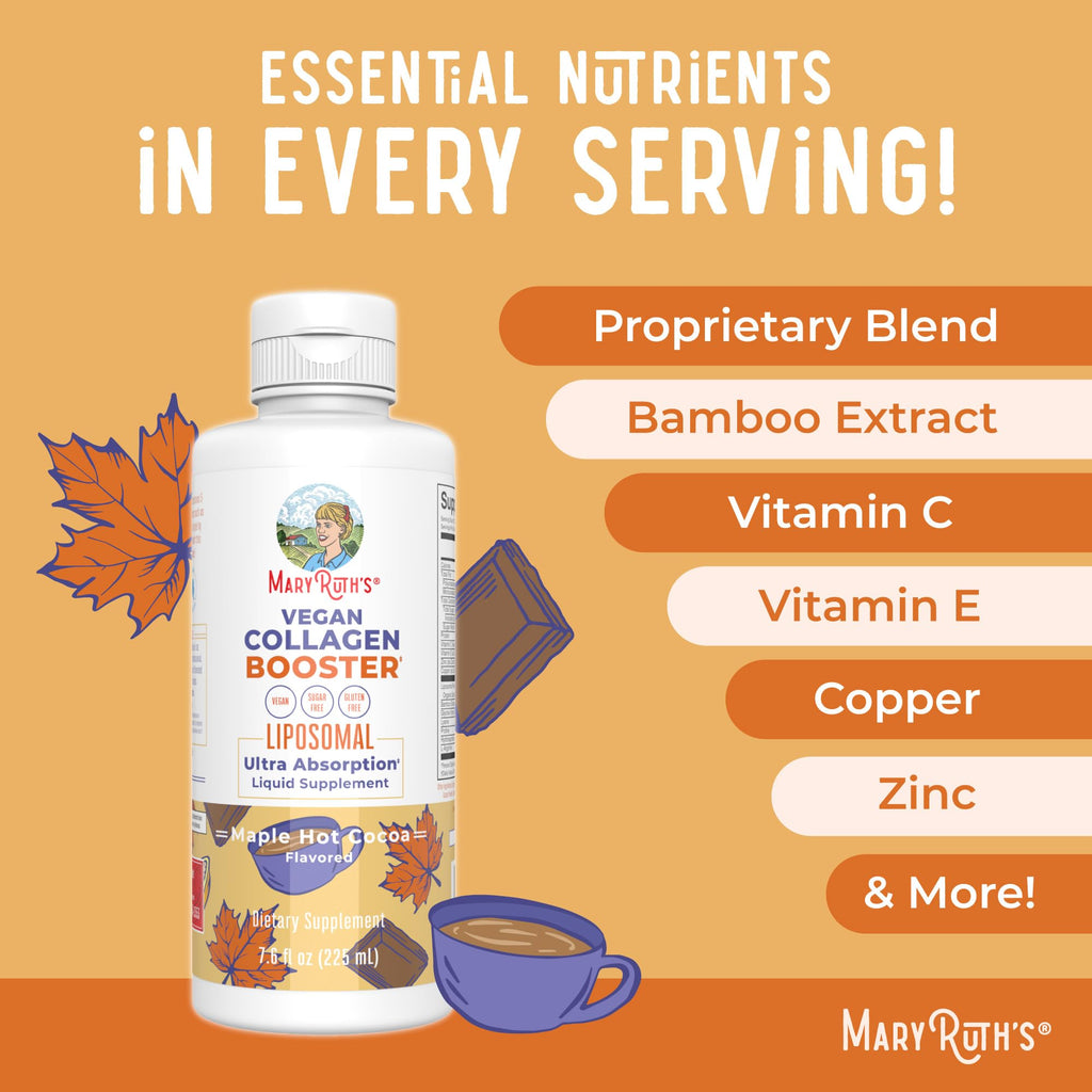 MARYRUTH'S Vegan Collagen Booster Liposomal, Sugar Free, Non-GMO, 7.6 Fl Oz