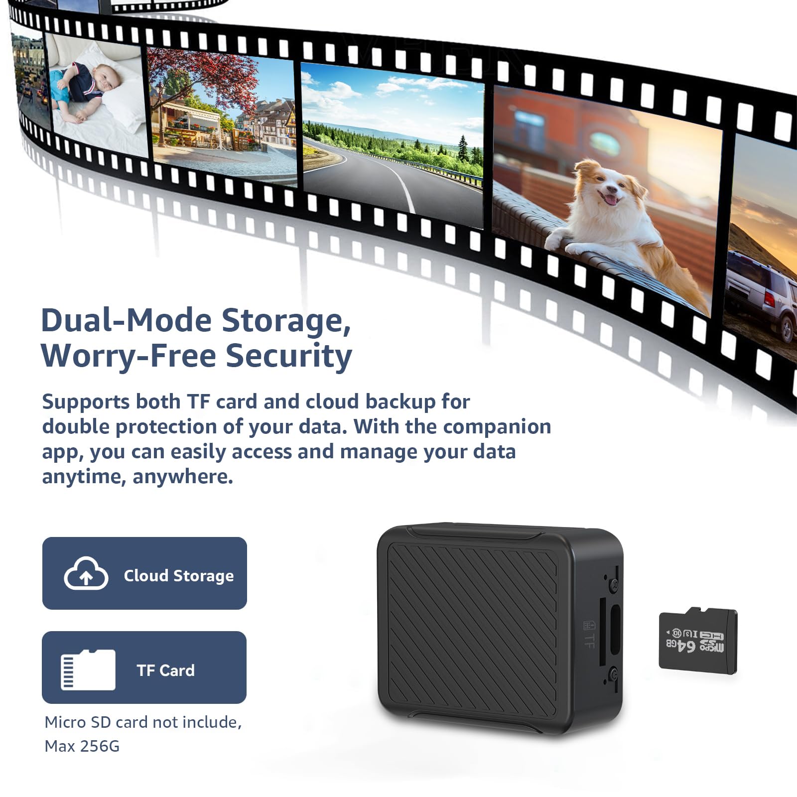 4K Hidden Camera, Wireless Mini Spy Camera with WiFi, Night Vision, Motion Detection Alerts, App Remote View, Rechargeable Battery, SD Card & Cloud Storage, Nanny Cam for Home, Office and Pets, Black