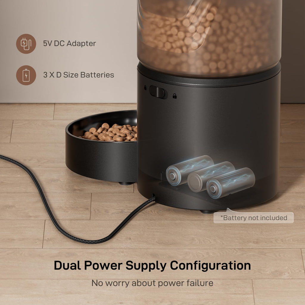 IMIPAW PET Automatic Cat Feeder: 3L Auto Food Dispenser with Timed Feeding| 6 Meal Programmable& 1-20 Portion Precise Control- Easy to Clean & Setup for Cat Indoor| Desiccant Bag Keep Food Fresh