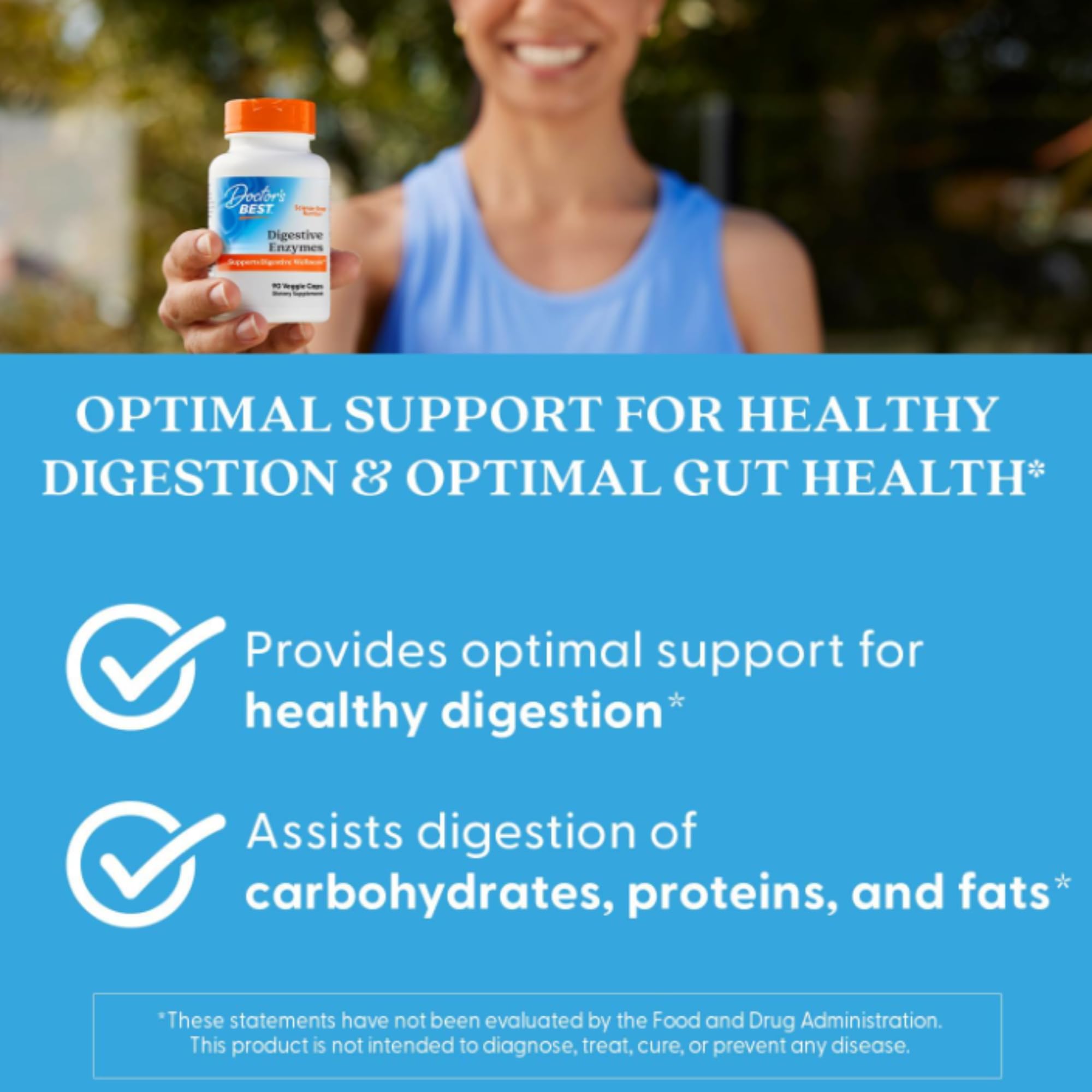 Doctor's Best Digestive Enzymes Supplement for Women & Men - Supports Gut Health, Digestion, & Overall Wellness, Formulated with Amylase, Super Enzyme Blend for Food Break Down, Non GMO - 90 Veg Caps