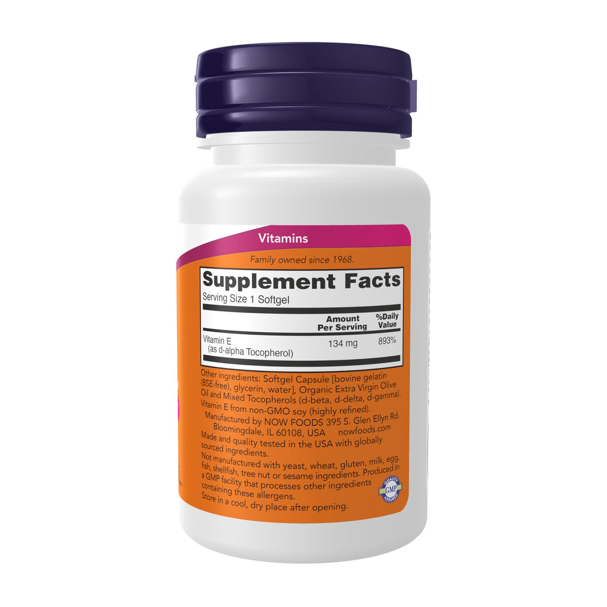 NOW Supplements, Vitamin E-200 IU Mixed Tocopherols, 100 Softgels