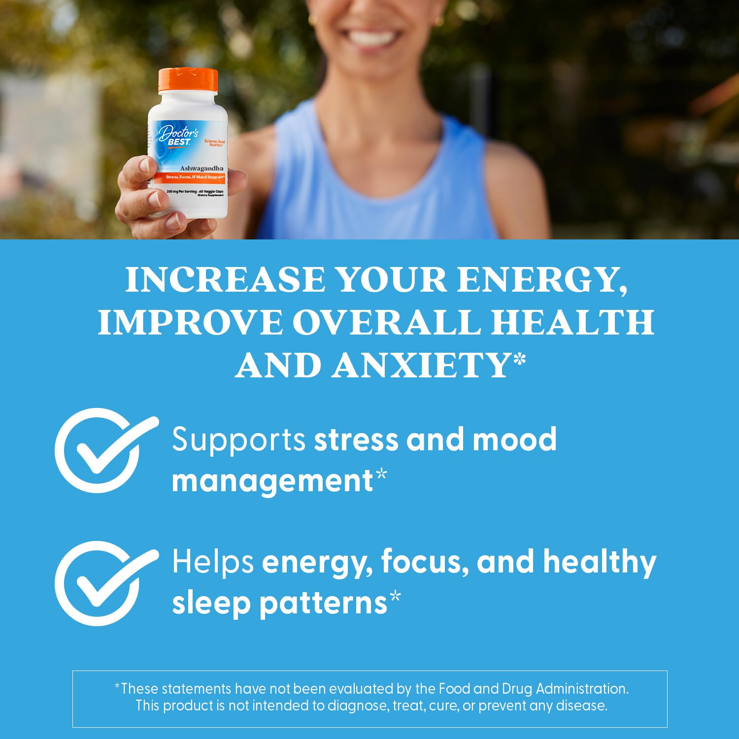 Doctor's Best Sensoril Ashwagandha Supplement for Men & Women - Ashwagandha Root & Leaf Extract Capsules, 250 mg per 2-Capsule Serving, Supports Stress Relief & Wellness, Vegan - 60 Veg Caps