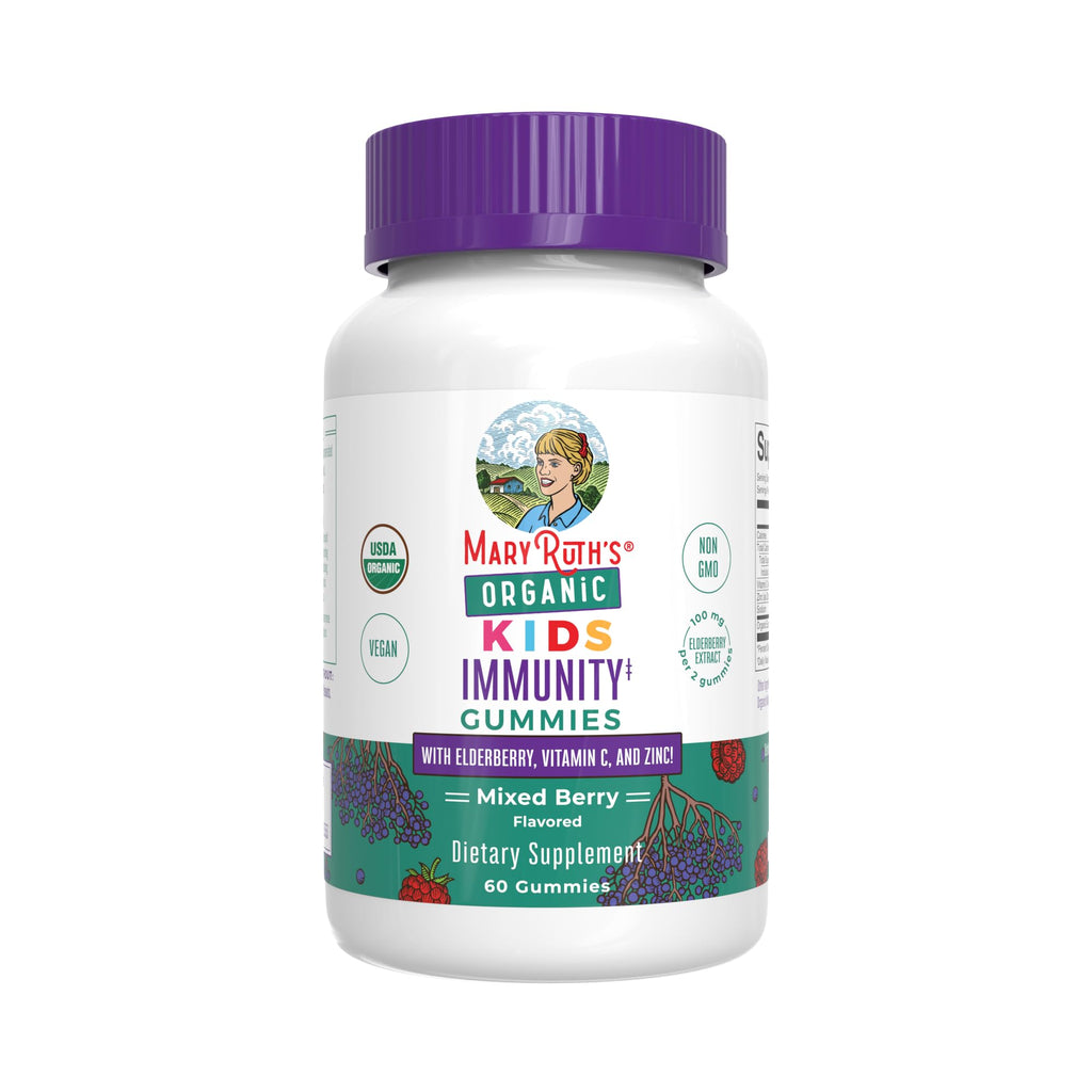 MARYRUTH'S Organic Kids Immune Support Gummies with Elderberry, 60 Count