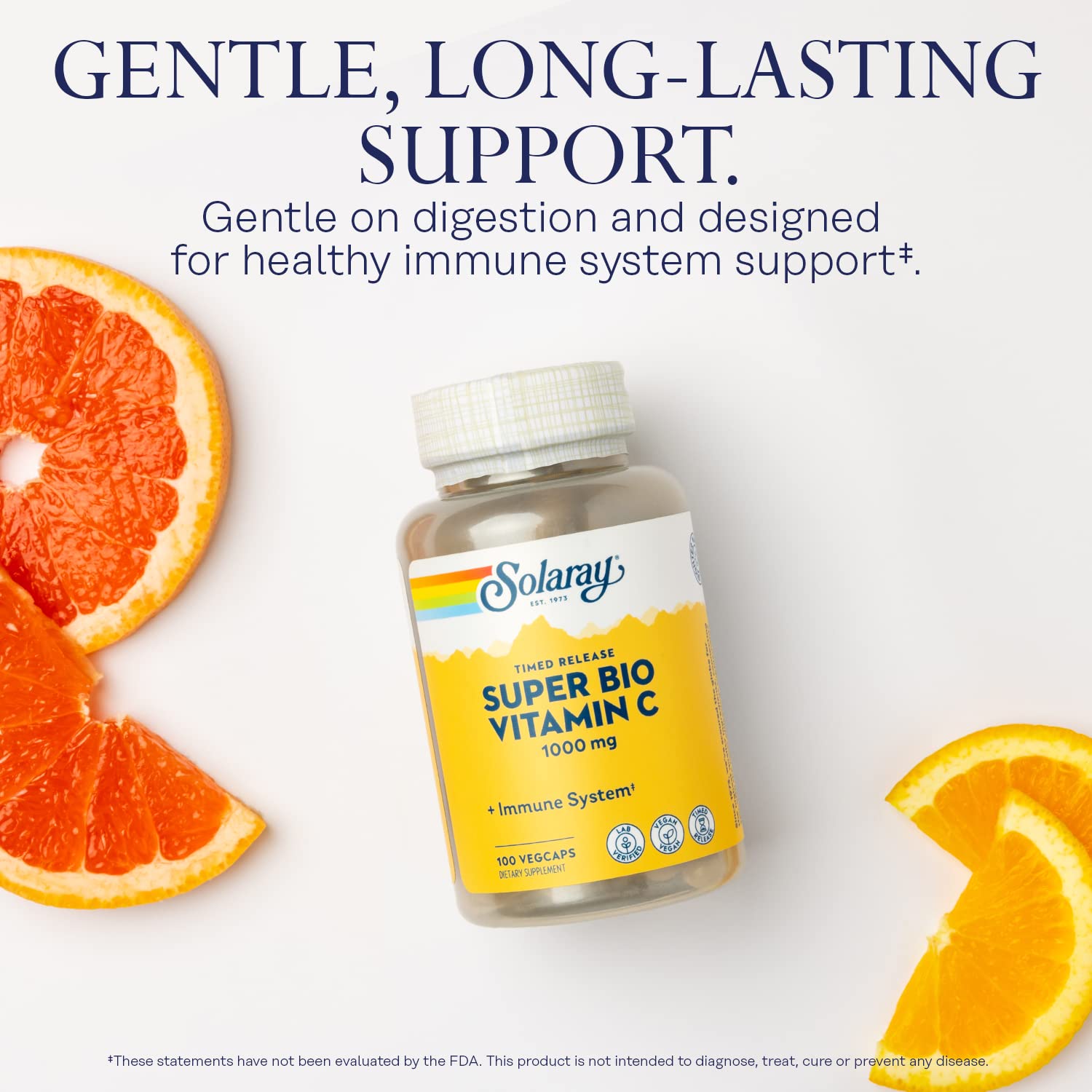 SOLARAY Super Bio Buffered Vitamin C 1000 mg Time Release, 100 VegCaps