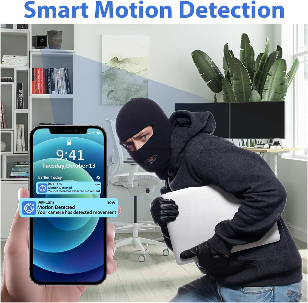 Shaopao Mini Wireless Security Camera, 4K HD Small Magnetic Home WiFi Camera Nanny Cam with Motion Detection, Cloud & SD Storage, Night Vision, Tiny Cameras for Home Pet Baby Office Indoor Outdoor