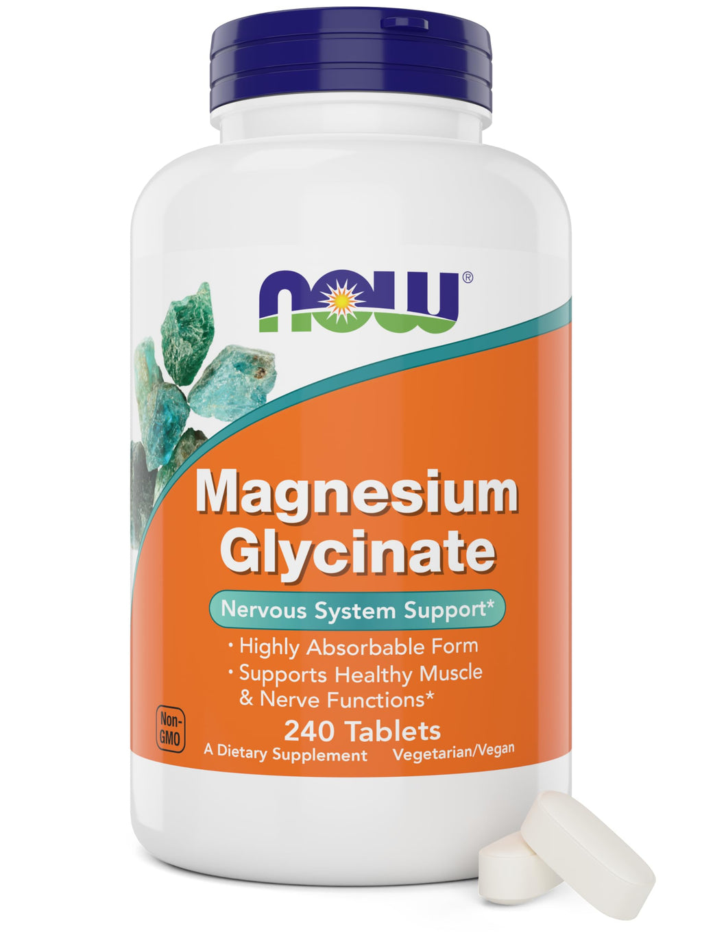 Now Foods Magnesium Glycinate, 240 Tablets, Non-GMO