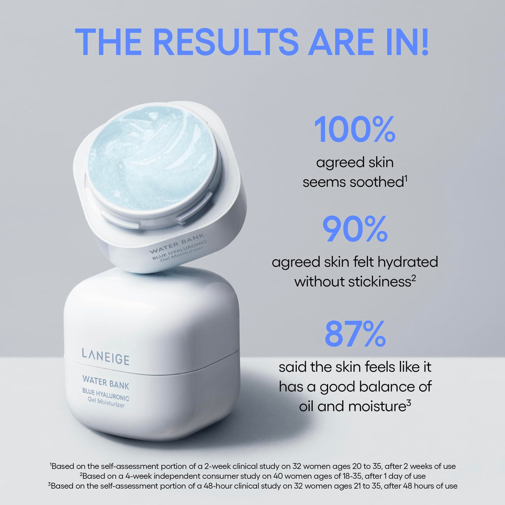 LANEIGE Water Bank Blue Hyaluronic Gel Moisturizer: Lightweight Hydrating Face Gel with Mint Extract, Hypoallergenic & Dermatologist-Tested