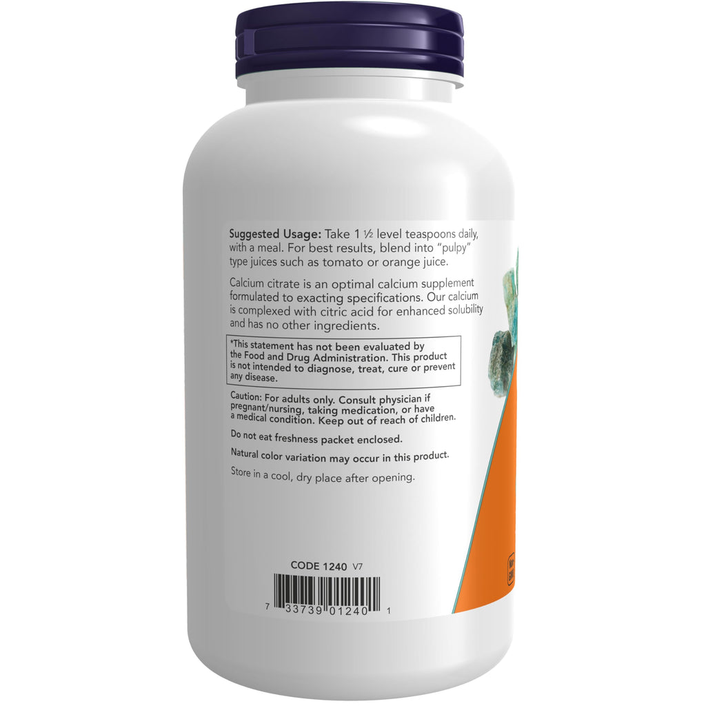 NOW Foods Supplements, Calcium Citrate Powder, Highly Bioavailable Calcium, 8-Ounce