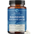 Magnesium Glycinate 500mg | Chelated for High Absorption | Muscle Relaxation, Bones, Heart, Nerve, Sleep & Calm Support for Women & Men | Magnesium Chelate Supplement & Bisglycinate Complex | 60ct
