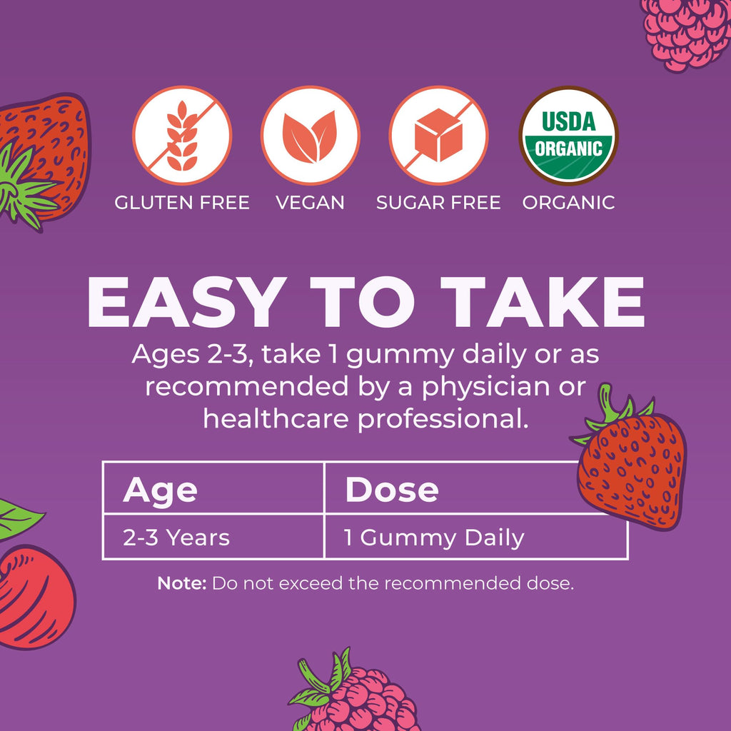 MARYRUTH'S Organic Toddler Multivitamin Gummies, 2 Month Supply, Ages 2+