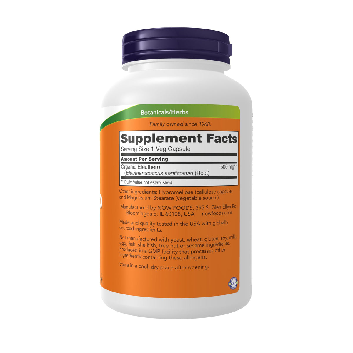 NOW Supplements, Eleuthero 500 mg, Adaptogenic Herb*, 250 Veg Caps