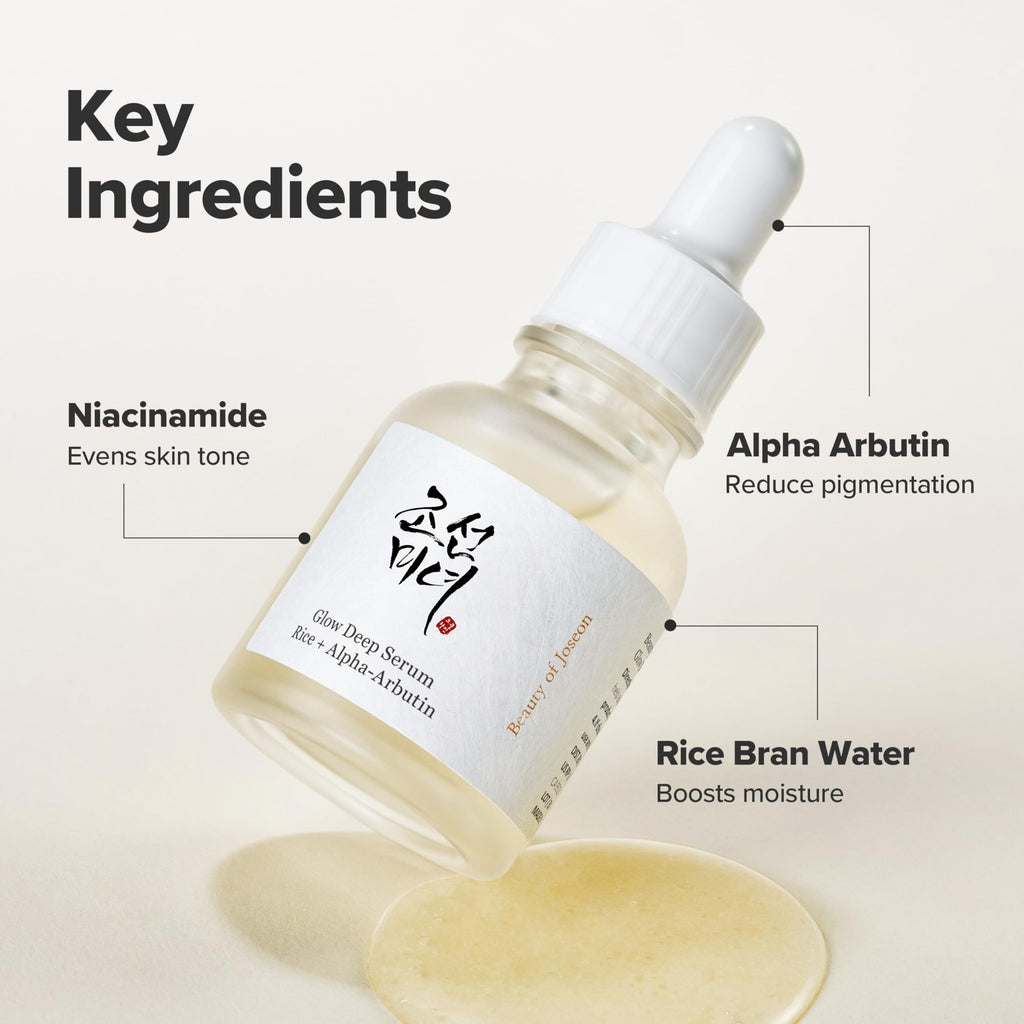 Beauty of Joseon Glow Deep Serum Rice Alpha-Arbutin Niacinamide for Uneven Dull Skin Tone, Daily Korean Skin Care 30ml, 1.01 fl.oz