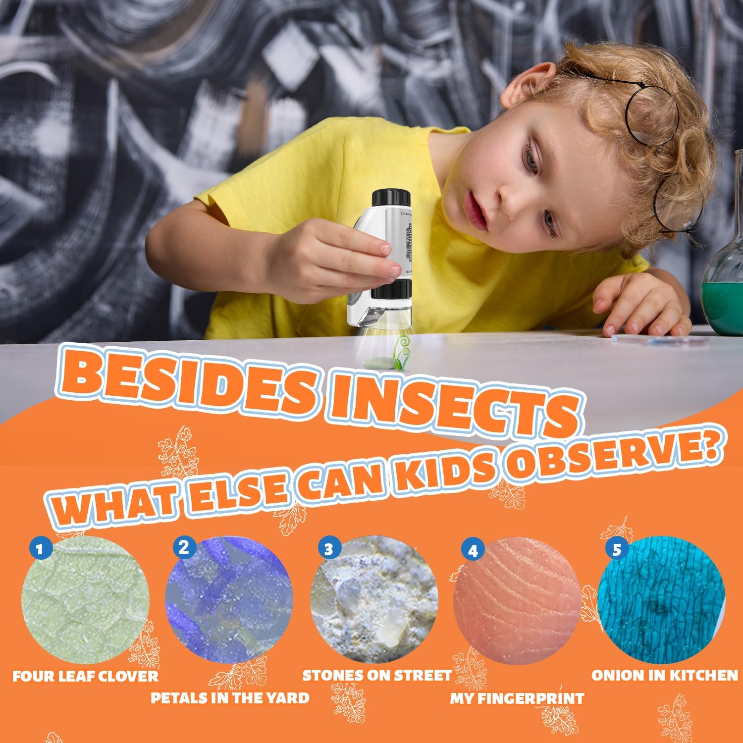 Portable Pocket Microscopefor Kids | Handheld Kids Microscope | Microscope for Kids-50X-300XMagnification | Toys Gifts | Portable Edu Gift | Interactive Learning | Ages 3+,Dark Green