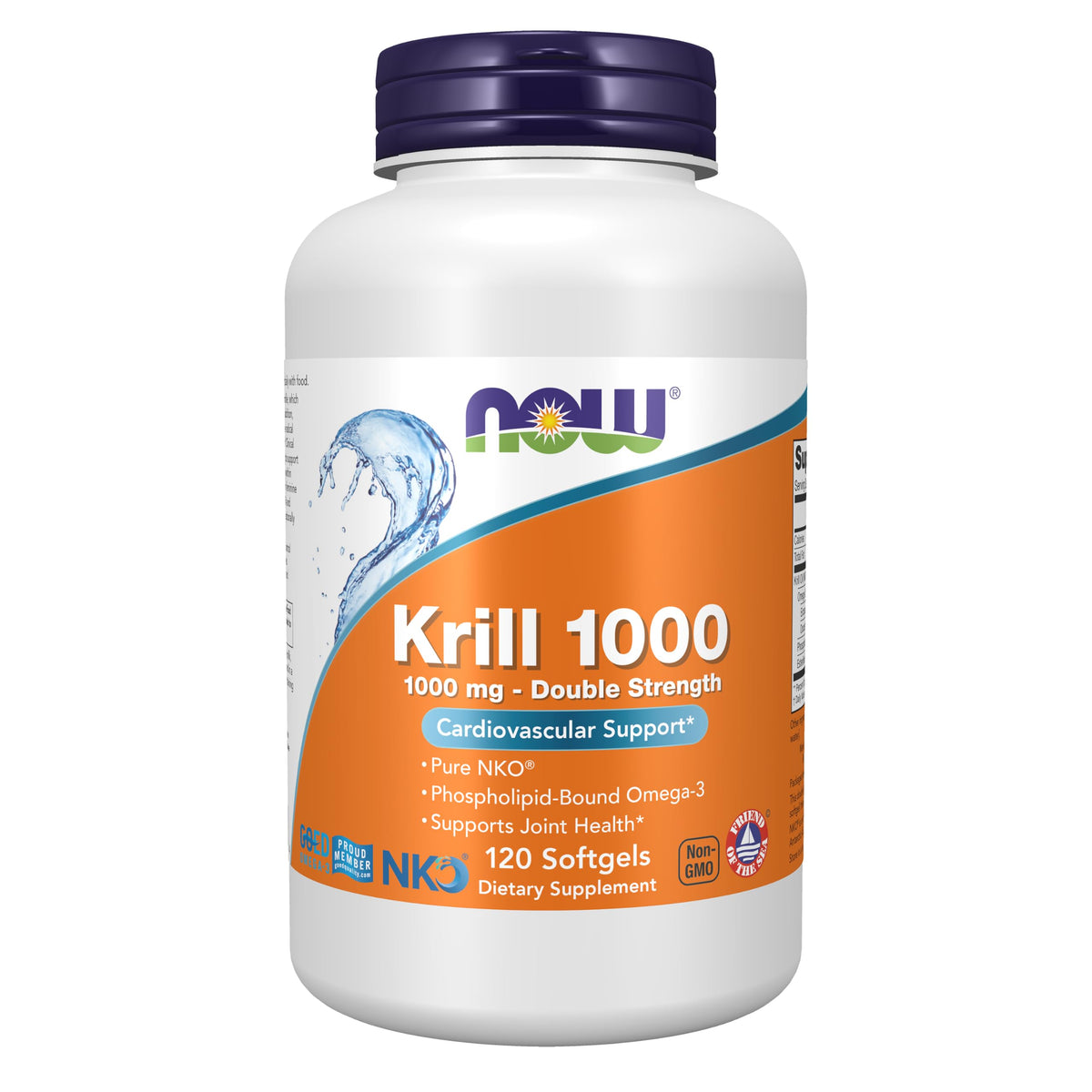 NOW Supplements, Krill 1000 mg, Phospholipid-Bound Omega-3, 120 Softgels