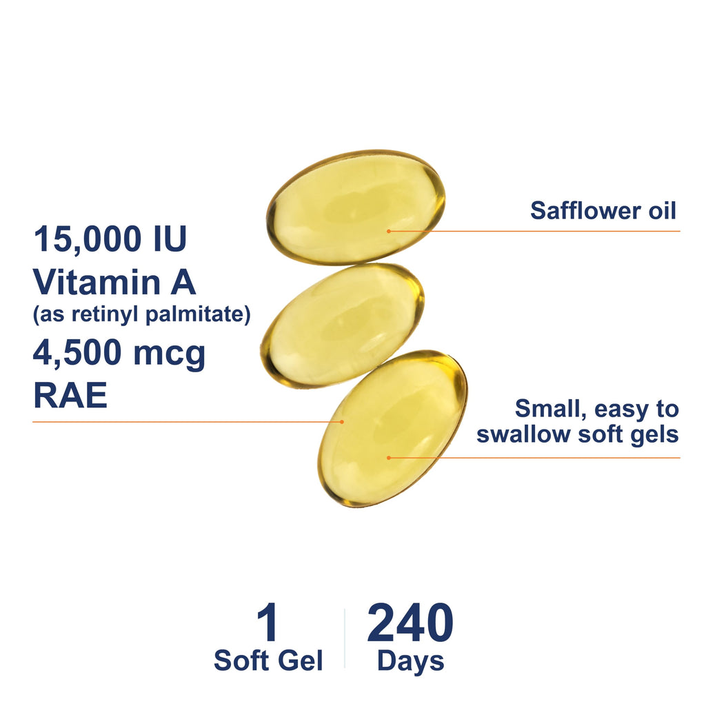 Carlson Vitamin A, 15000 IU, Palmitate (4500 mcg RAE), 240 Softgels