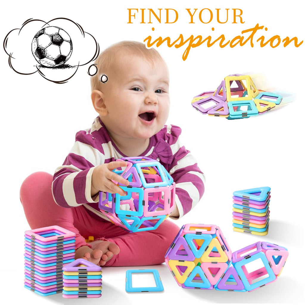 Tolnetr Magnetic Tiles Toys for 3 4 5 6 7 8+ Year Old Girls Boys Toddlers