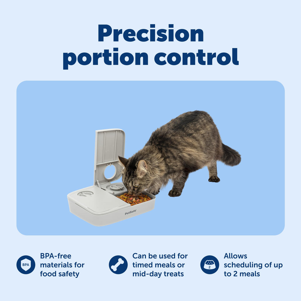 PetSafe Analog 2 Meal Pet Feeder, Dog & Cat, 3 Cup/16 oz, Tamper-Resistant