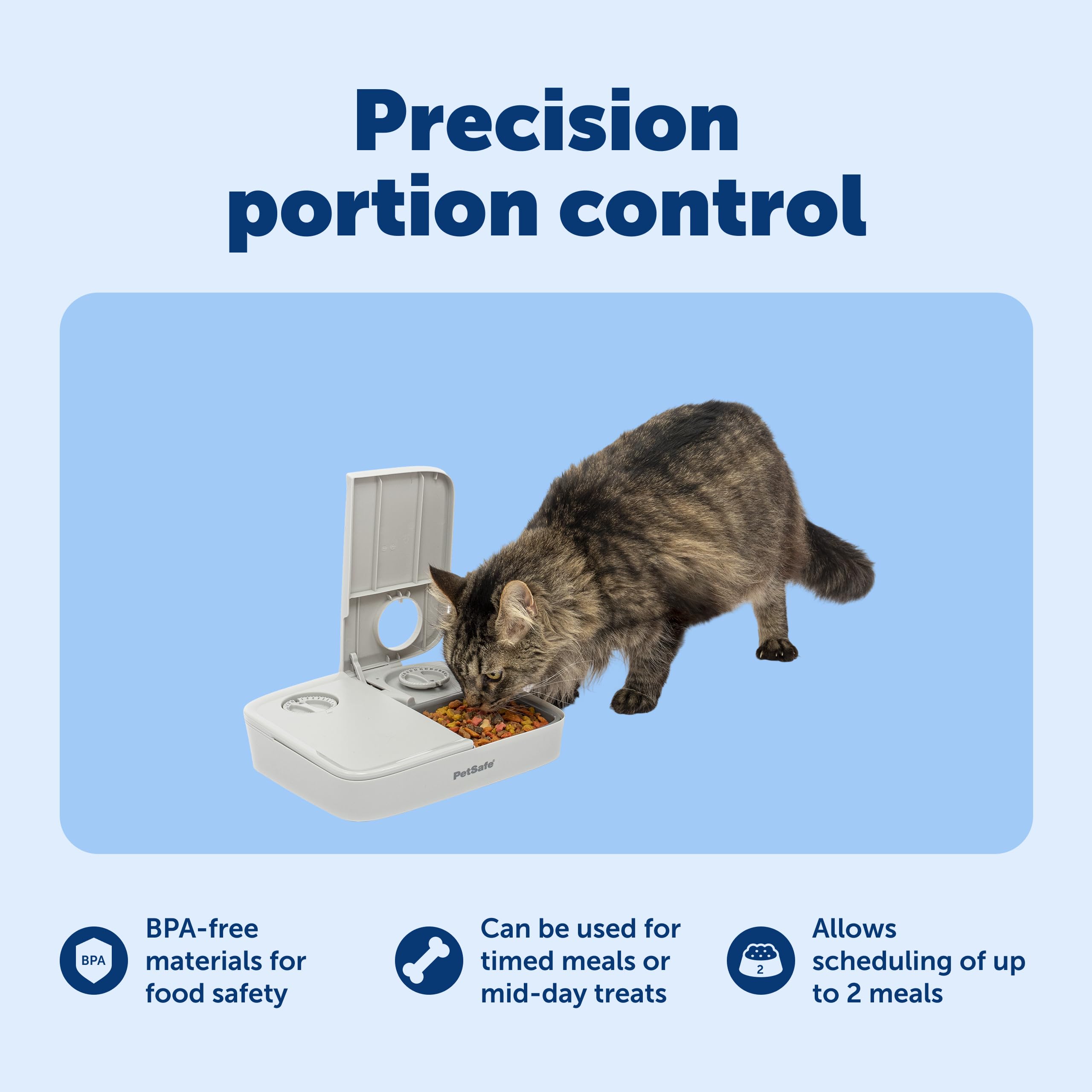 PetSafe Analog 2 Meal Pet Feeder, Dog & Cat, 3 Cup/16 oz, Tamper-Resistant