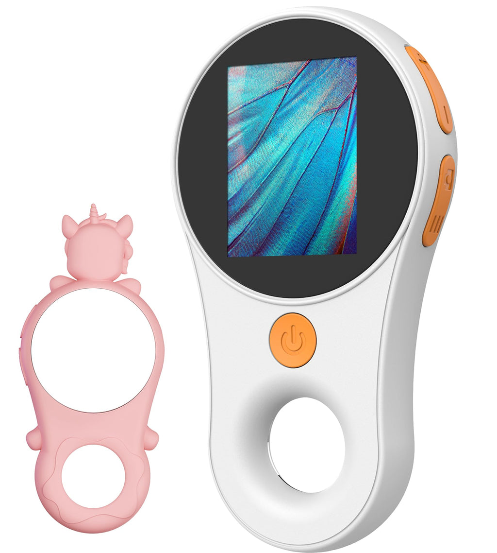 Digital Microscope Handheld 2.0 inch IPS Color Screen,Portable Digital Magnifying Glass 500x,Marco Microscopes,uilt-in 8LED Lights,USB Compatible with PC Windows, Mac OS (Pearl White)
