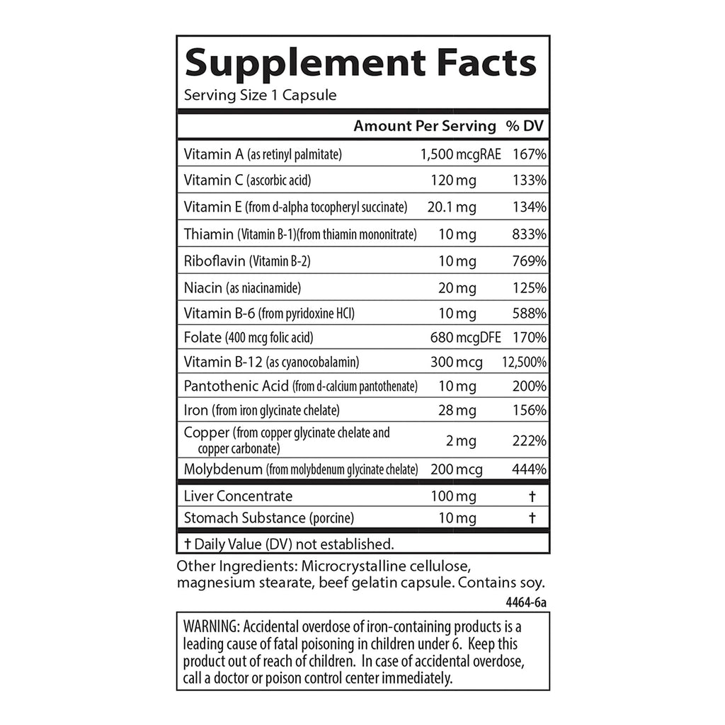 Carlson Blood Nutrients, 28 mg, Iron, Blood Development, 90 Capsules