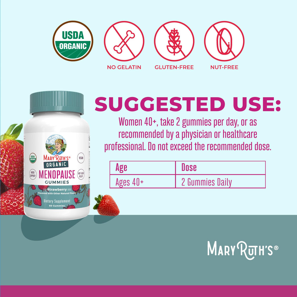 MaryRuth's Organic Menopause Support Gummies, Black Cohosh, 30 Servings
