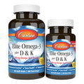 Carlson Elite Omega-3 Plus D & K, 700 mg, Omega-3s, Lemon, 60 + 30 Softgels