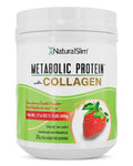 NaturalSlim Metabolic Protein Powder with Collagen | Whey Protein & L-Glutamine | Supports Metabolism, Digestion, Skin & Muscle | Low Carb | 17.06 oz Strawberry