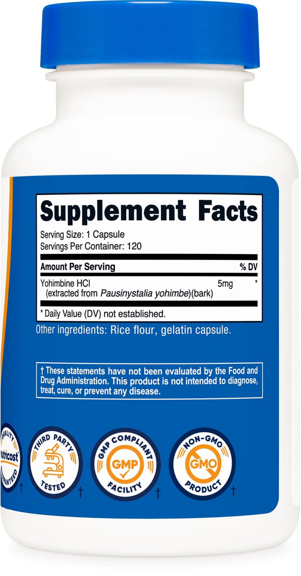 Nutricost Yohimbine HCl 5mg, 120 Capsules - Gluten Free and Non-GMO