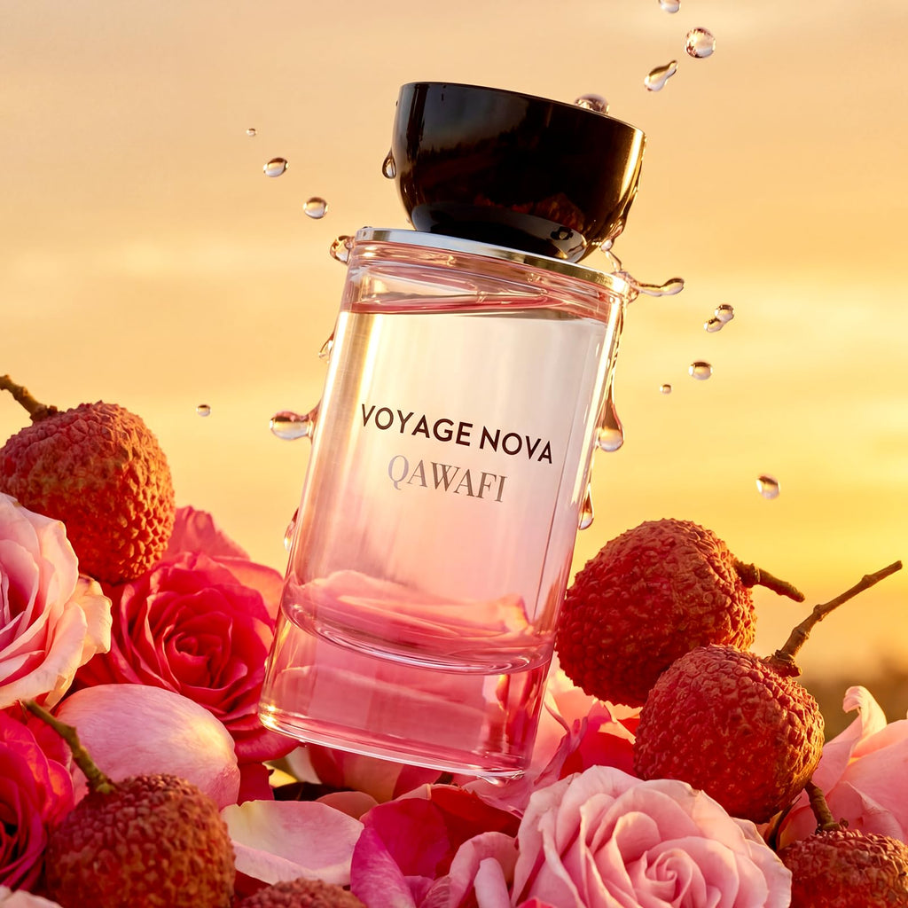 QAWAFI Voyage Nova Eau de Parfum for Women, Lychee Bergamot Ginger, Rose Peony Cocoa Blossom, Elegant Patchouli, Long Lasting Spring Fall Perfume, 50ml &1.7fl oz