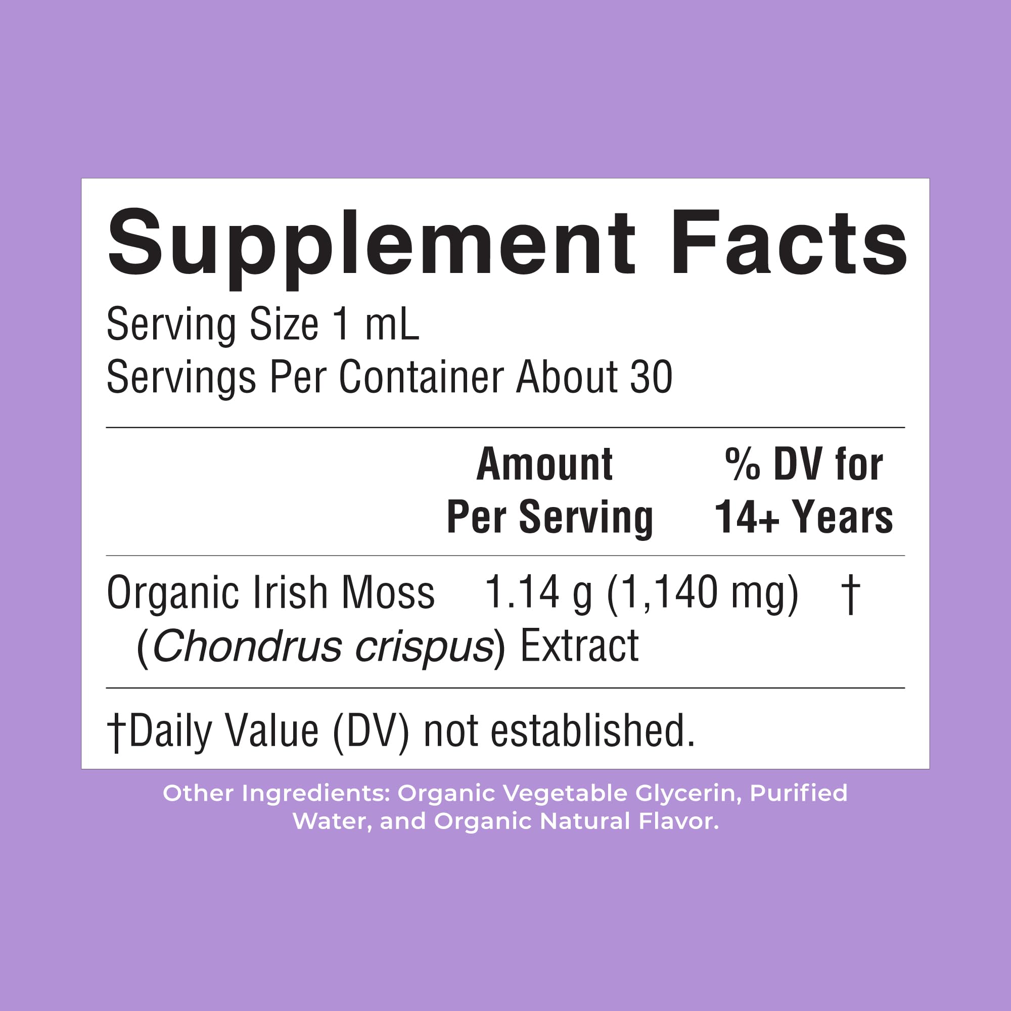 MARYRUTH'S USDA Organic Irish Sea Moss Liquid Drops, Unflavored, 1 oz