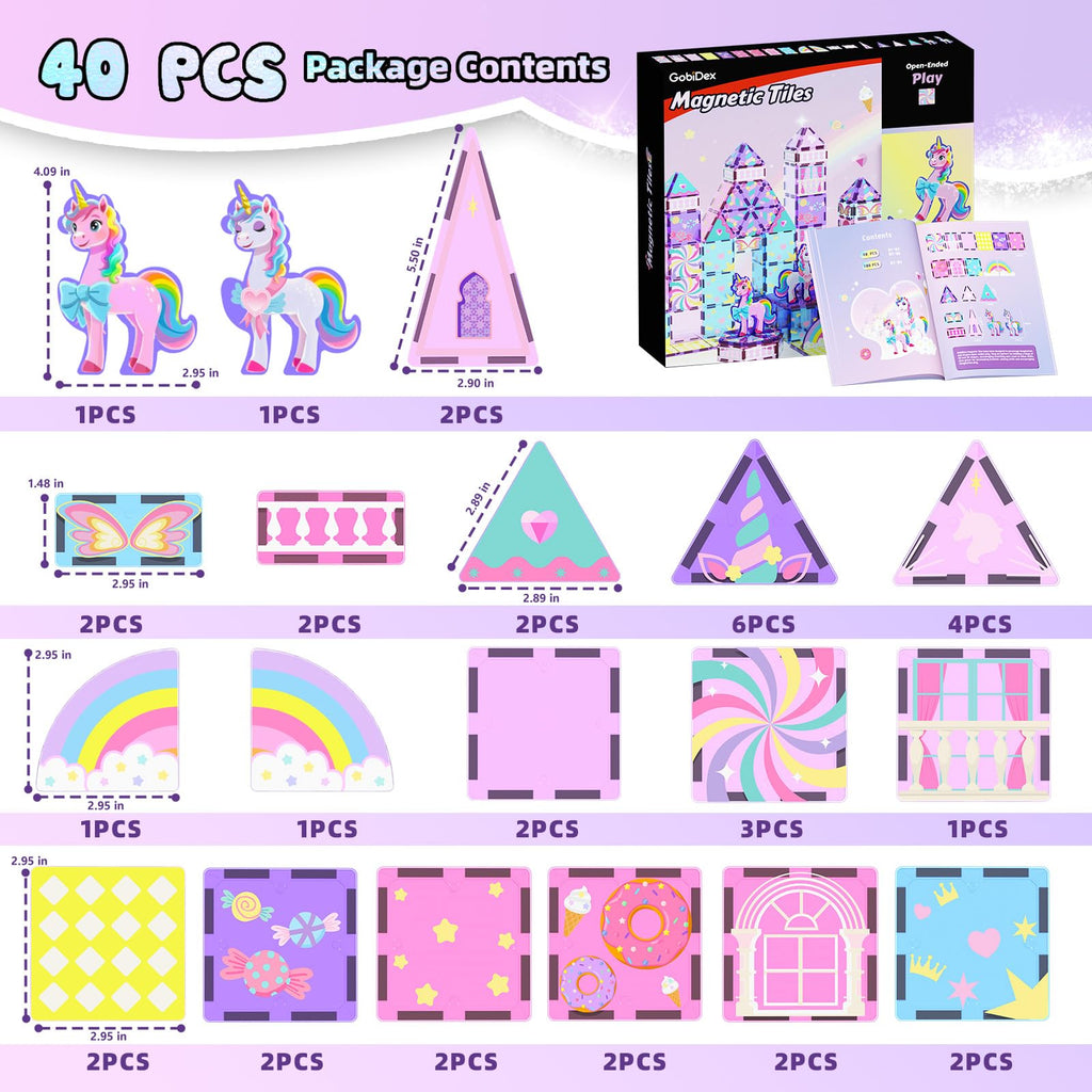 GobiDex Magnetic Building Blocks Unicorn Toys for Girls Age 4-6