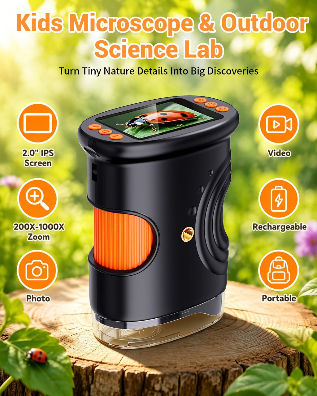 Microscope with Lights, Handheld Digital Coin Magnifier for Collectors