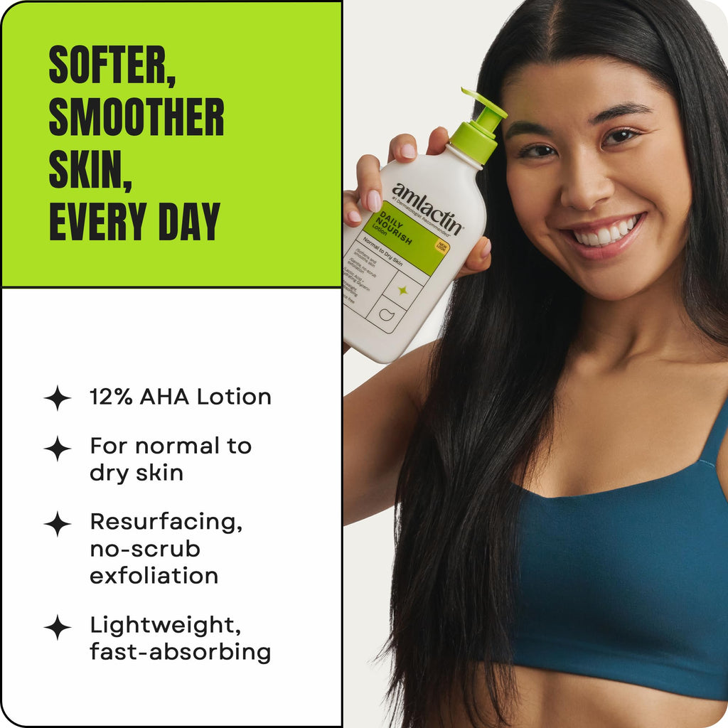 AmLactin Daily Nourish Body Lotion, 12% Lactic Acid, 14.1 oz