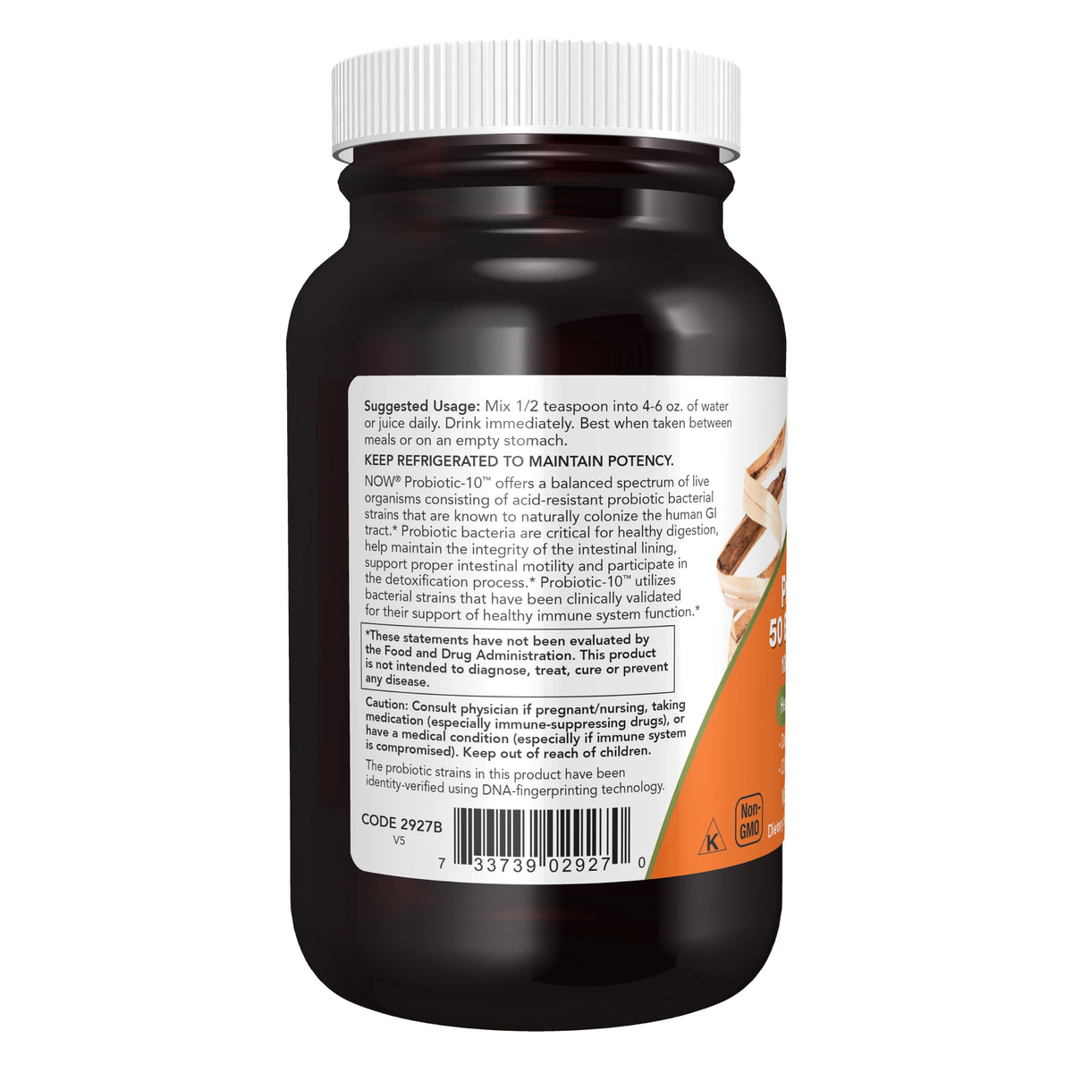 NOW Supplements, Probiotic-10™ Powder, 50 Billion, with 10 Probiotic Strains, Strain Verified, 2-Ounce