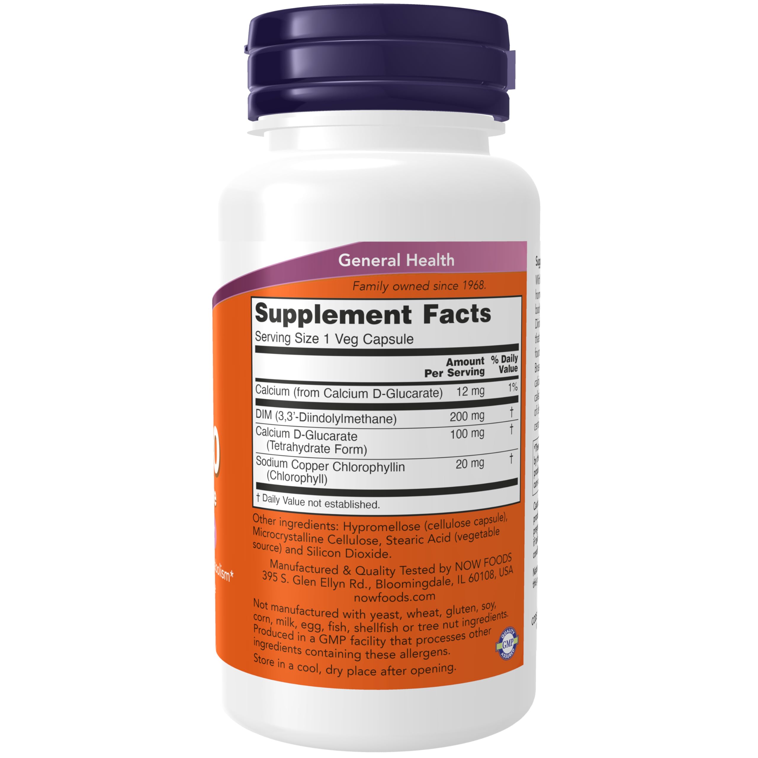 NOW Foods Supplements, DIM 200 (Diindolylmethane) with Calcium D-Glucarate, 90 Veg Capsules