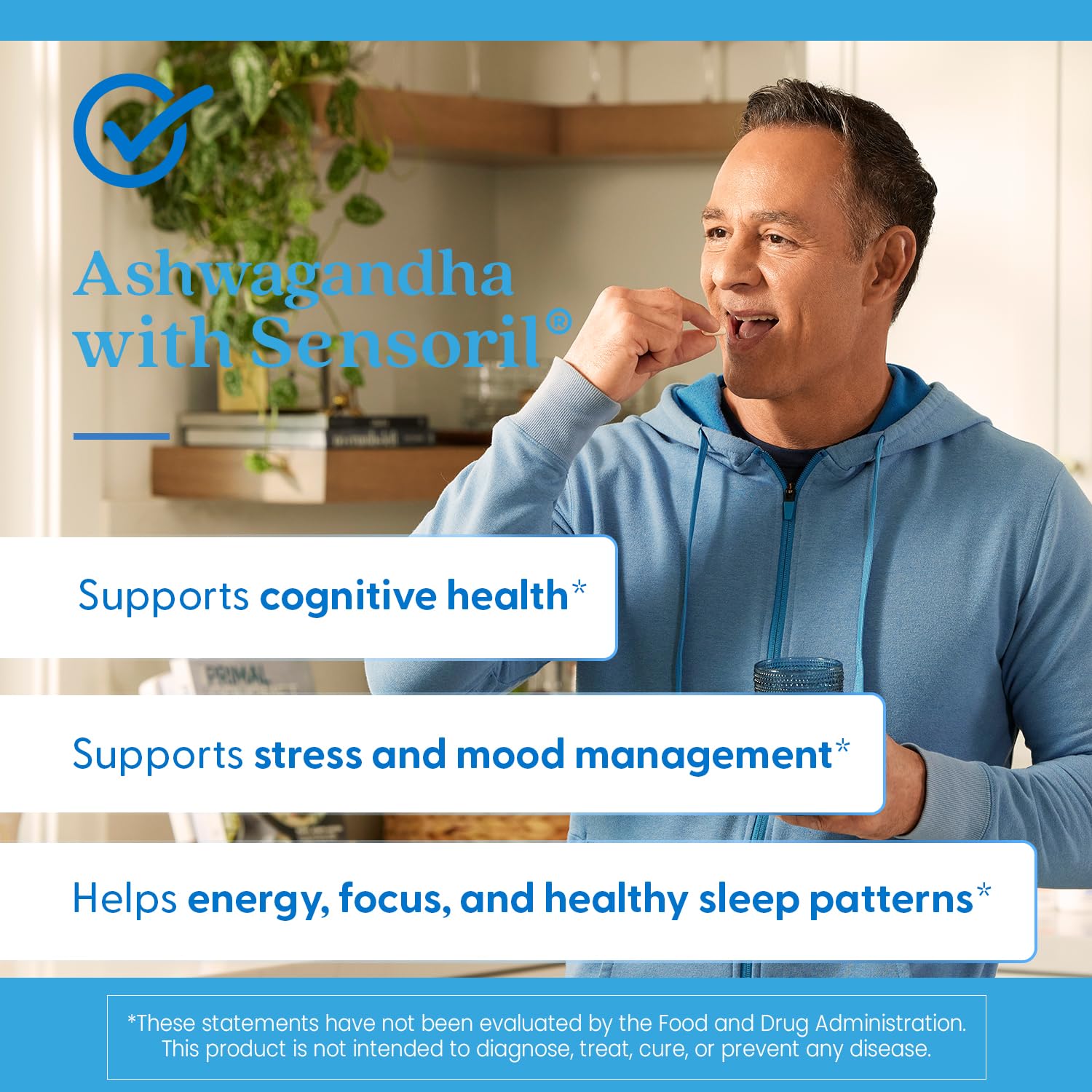 Doctor's Best Sensoril Ashwagandha Supplement for Men & Women - Ashwagandha Root & Leaf Extract Capsules, 250 mg per 2-Capsule Serving, Supports Stress Relief & Wellness, Vegan - 60 Veg Caps