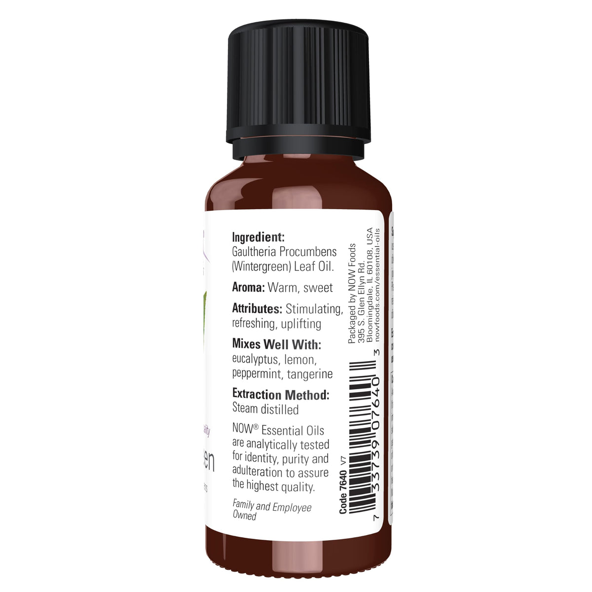 NOW Essential Oils, Wintergreen Oil, Steam Distilled, Undiluted, 1 fl. oz