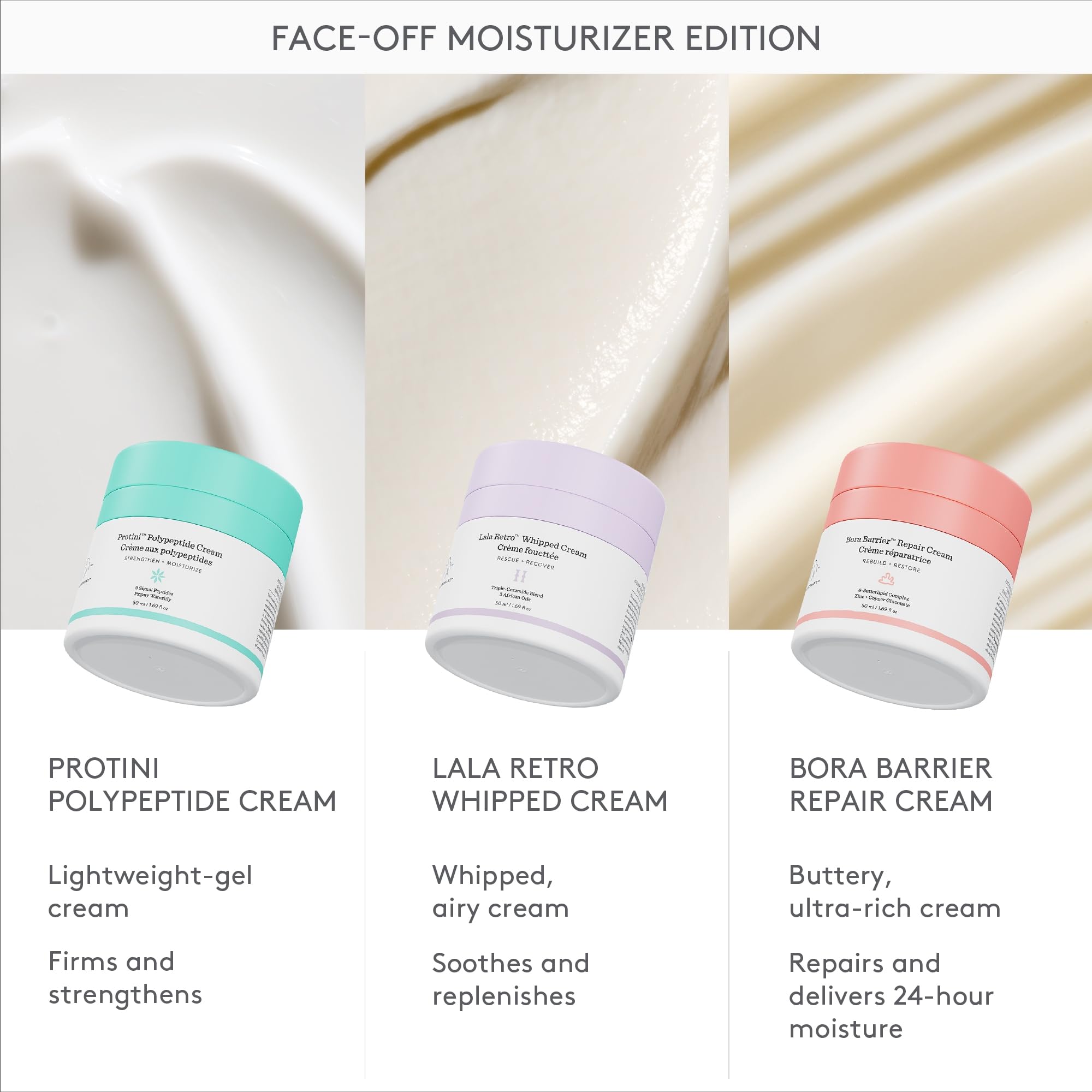 Drunk Elephant Protini Polypeptide Cream - 15 ml/.5 fl oz - Firming Moisturizer - Clean Clinical Skincare - Cruelty-Free - Dermatologist-Tested - Free of Essential Oils, Silicones, and Fragrance