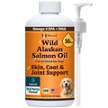Natural Dog Company Wild Alaskan Salmon Oil for Dogs - Omega 3 Fish Oil Supplement with EPA & DHA for Skin, Coat, Itch Relief, Joints, Heart & Immune Support, Liquid Food Topper, 16 oz